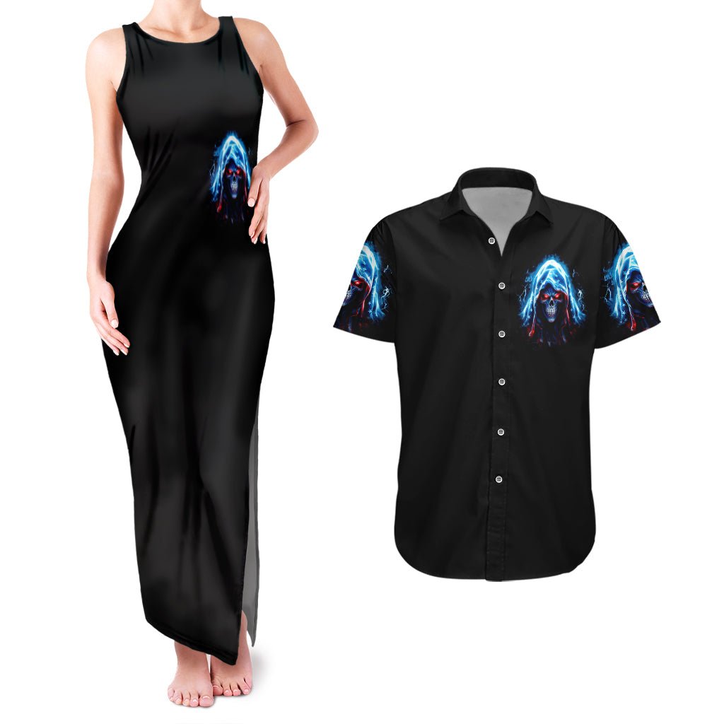 American Skull Couples Matching Tank Maxi Dress and Hawaiian Shirt I Talk I Smile But Be Carefull When I Silent DT01 - The Mazicc - S - S - Black
