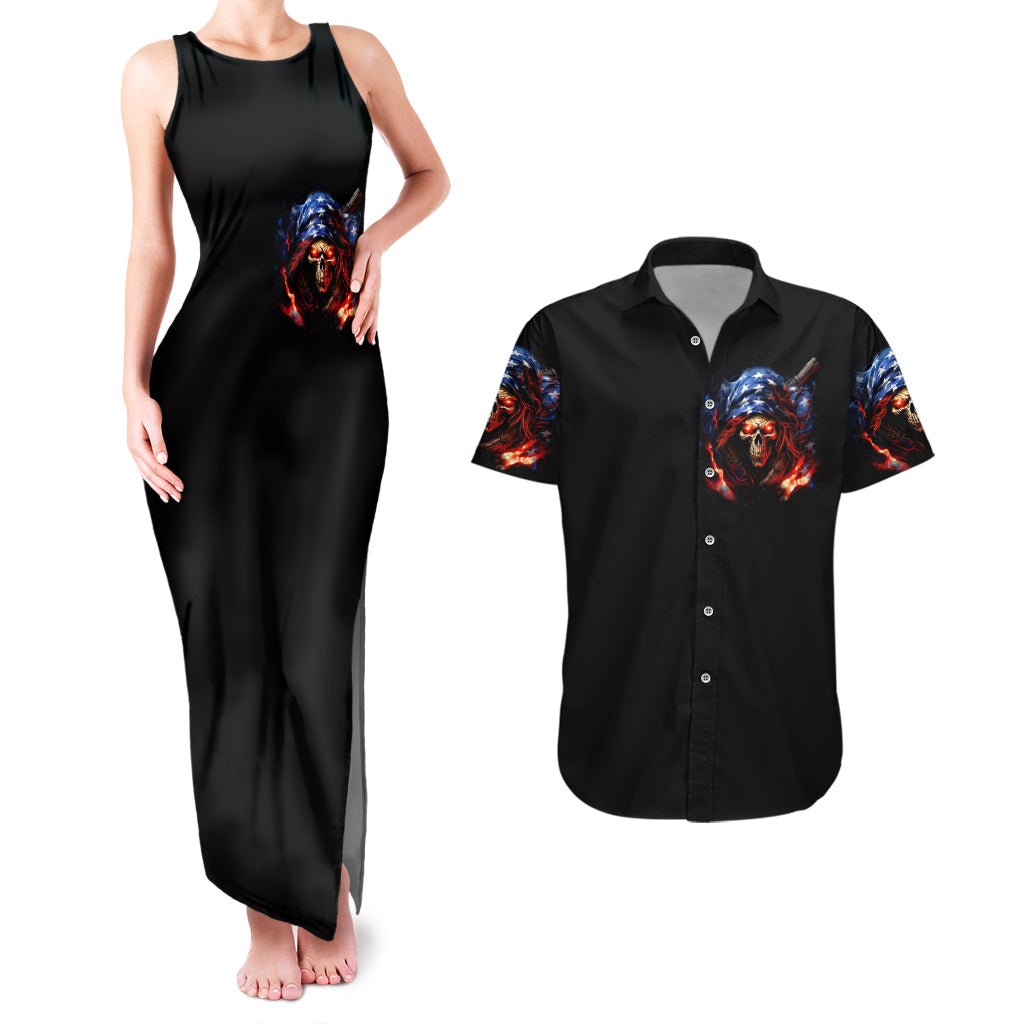 American Skull Couples Matching Tank Maxi Dress and Hawaiian Shirt One Day I Gonna Fuck It All DT01 - The Mazicc - S - S - Black