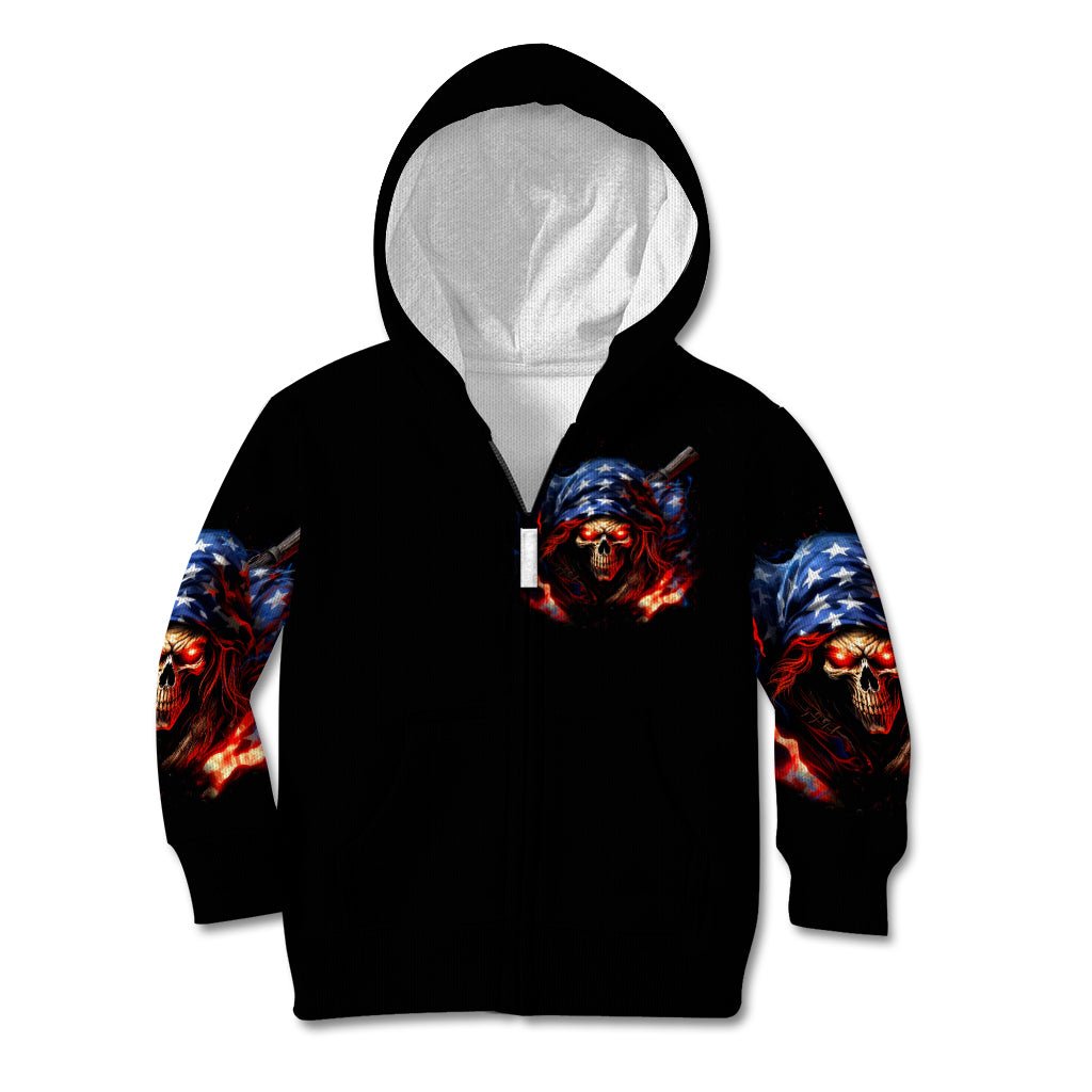 American Skull Kid Hoodie One Day I Gonna Fuck It All DT01 - The Mazicc - Zip Hoodie - Toddler 2T - Black