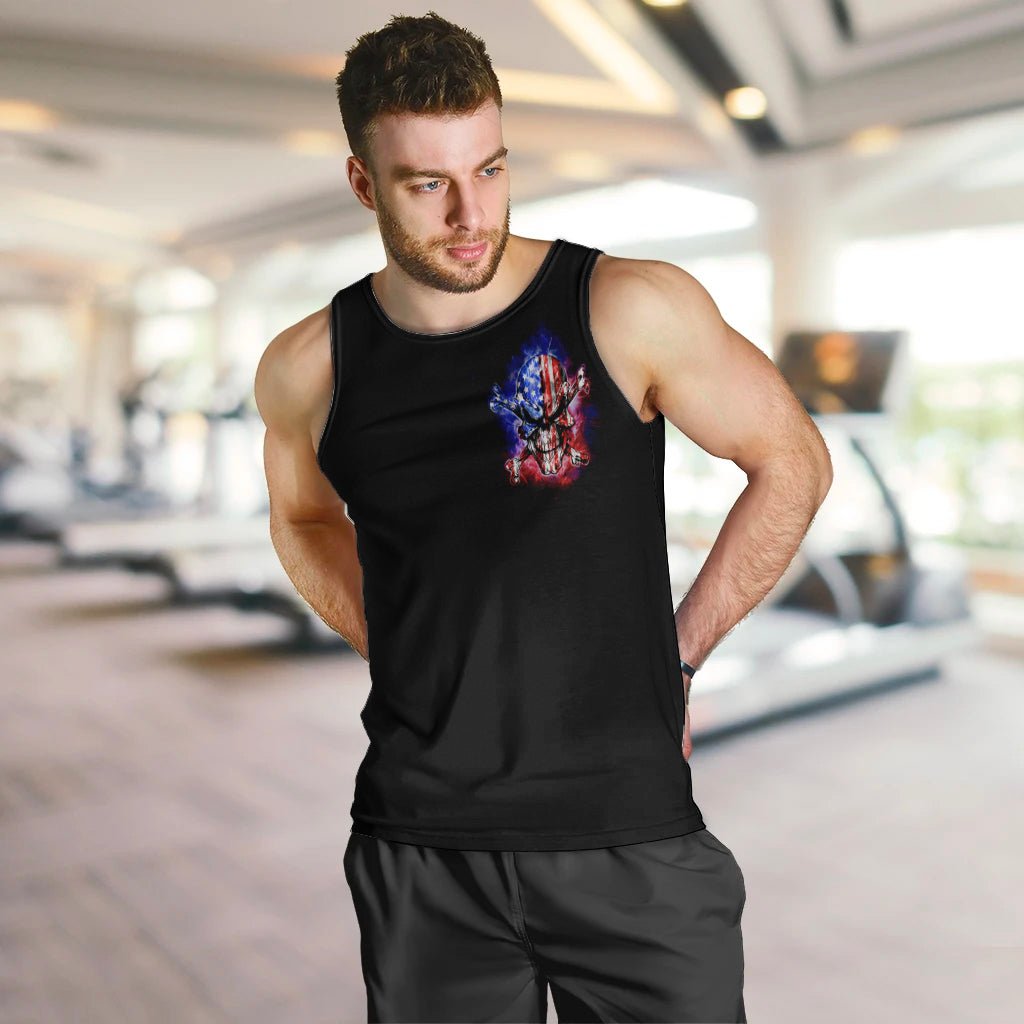 American Skull Men Tank Top American Live It Love It Or Get The Hell Out DT01 - The Mazicc - XS - Black -