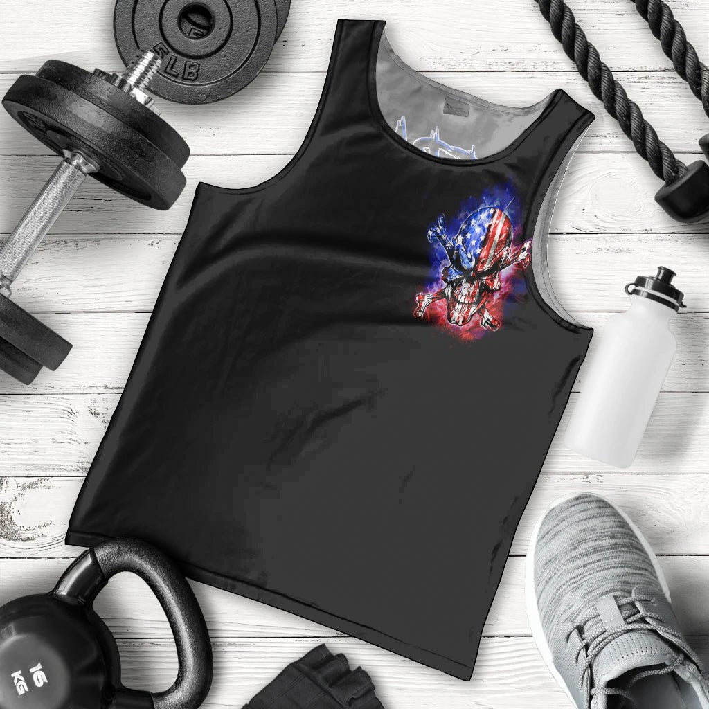 American Skull Men Tank Top American Live It Love It Or Get The Hell Out DT01 - The Mazicc - XS - Black -