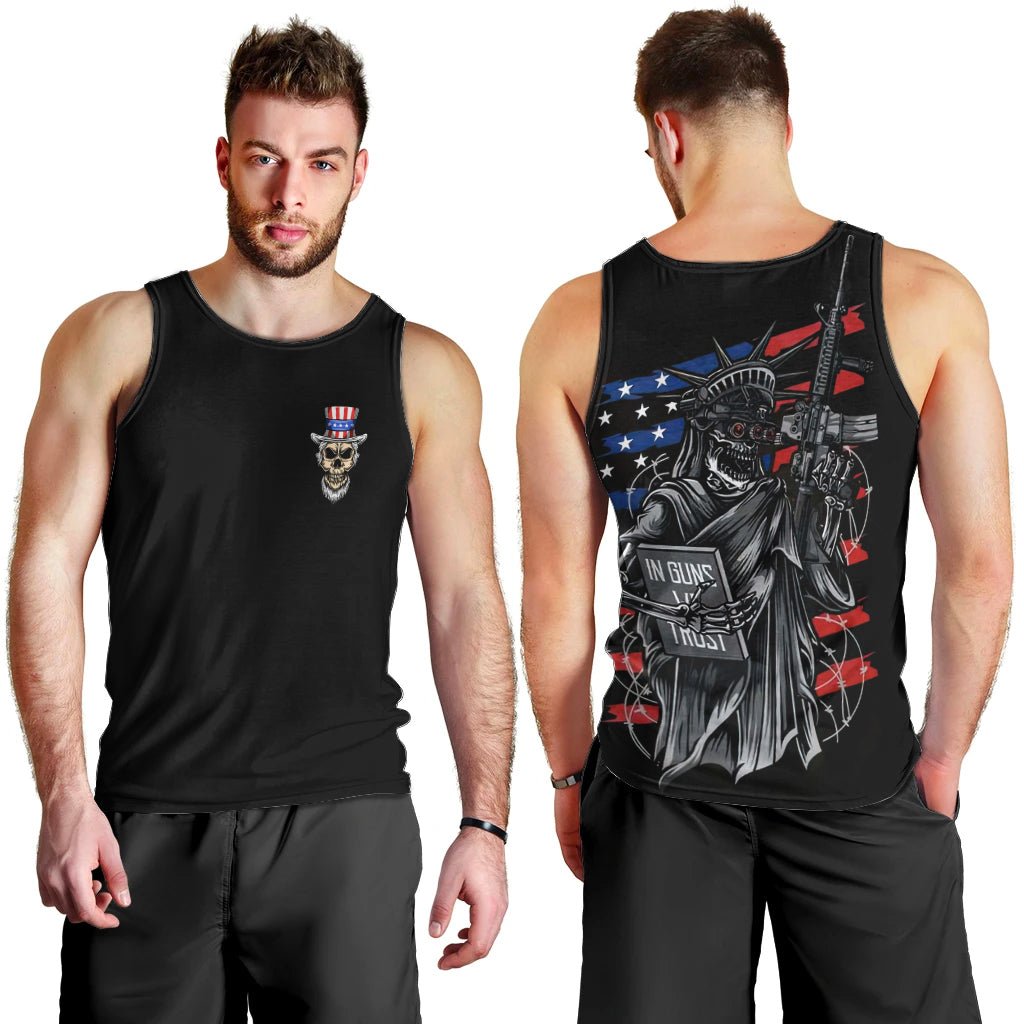 American Skull Men Tank Top In Gun We Trust DT01 - The Mazicc - XS - Black -