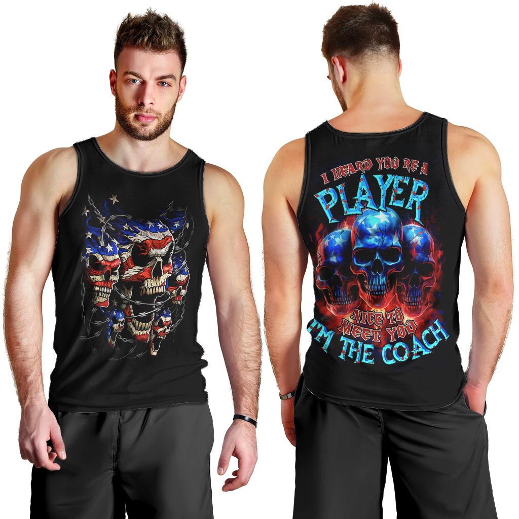 American Skull Men Tank Top Nice To Meet You Im The Coach DT01 - The Mazicc - XS - Black -