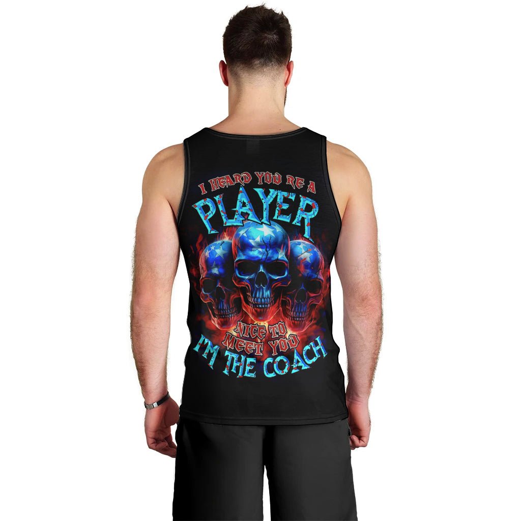 American Skull Men Tank Top Nice To Meet You Im The Coach DT01 - The Mazicc - XS - Black -