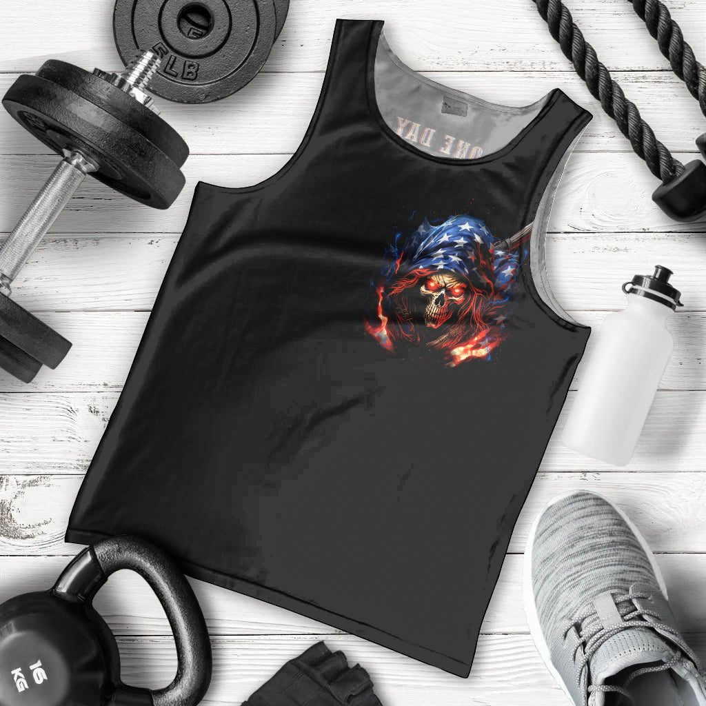 American Skull Men Tank Top One Day I Gonna Fuck It All DT01 - The Mazicc - XS - Black -