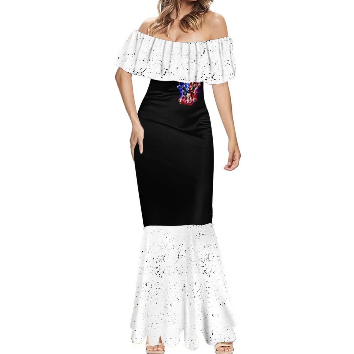 American Skull Mermaid Dress American Live It Love It Or Get The Hell Out DT01 - The Mazicc - Women - S - Black