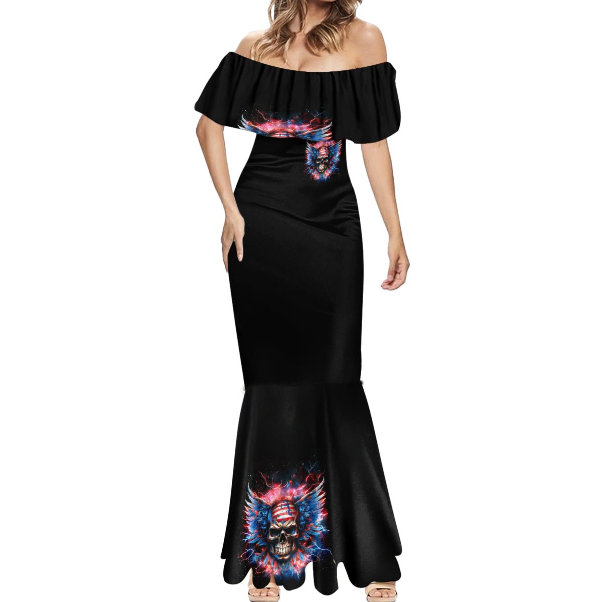American Skull Mermaid Dress I'm Not Anti Social I'm Just Not User Friendly DT01 - The Mazicc - Women - S - Black