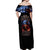 American Skull Off Shoulder Maxi Dress One Day I Gonna Fuck It All DT01 - The Mazicc - Women - S - Black