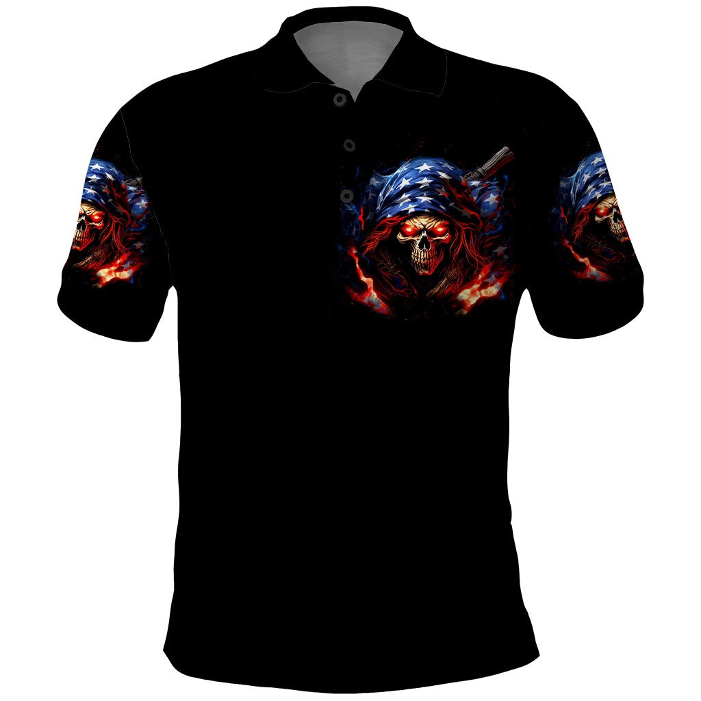 American Skull Polo Shirt One Day I Gonna Fuck It All DT01 - The Mazicc - Adult - S - Black