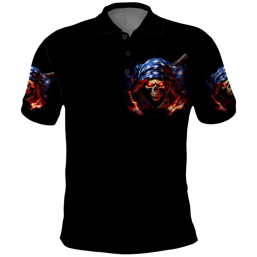 American Skull Polo Shirt One Day I Gonna Fuck It All DT01 - The Mazicc - Adult - S - Black