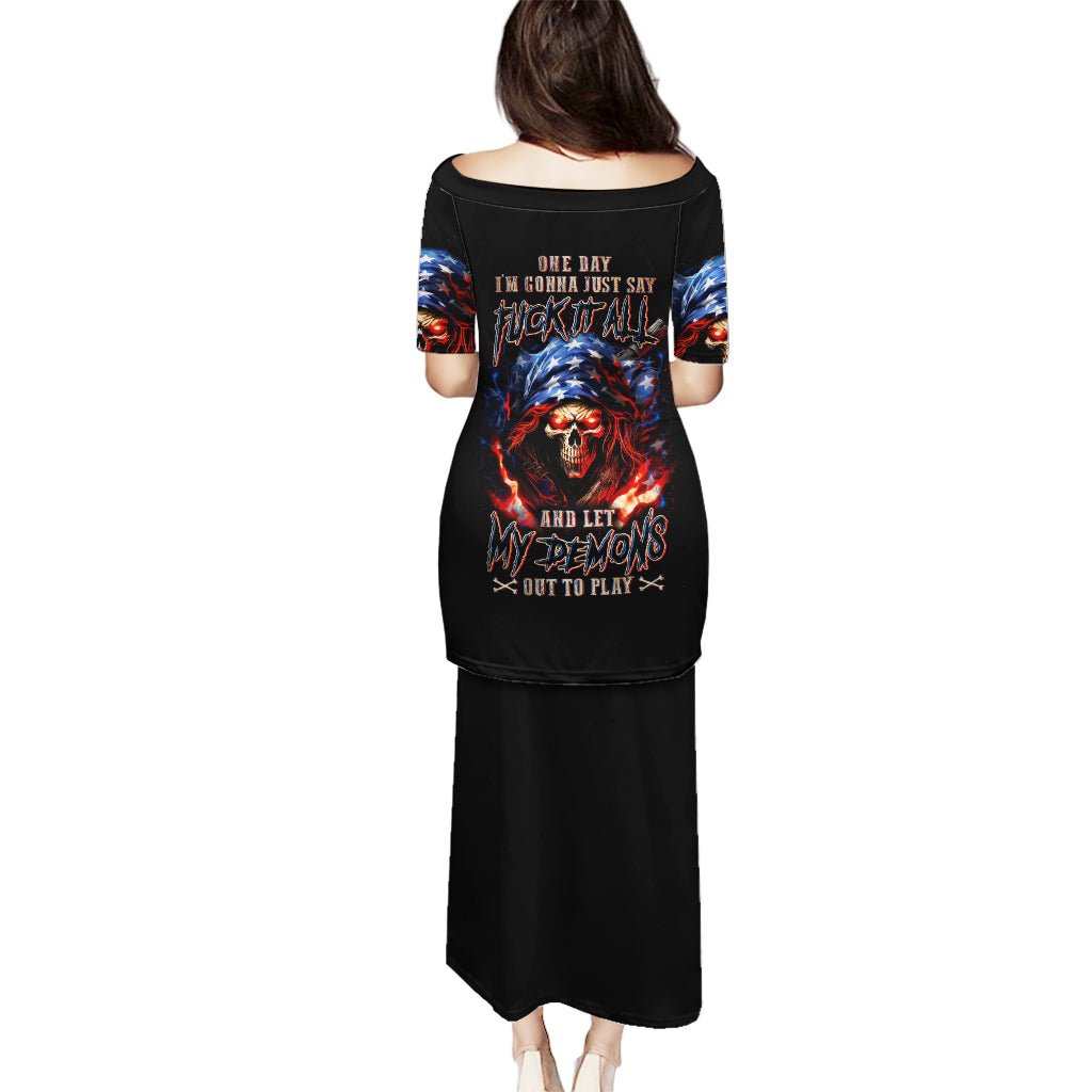 American Skull Puletasi One Day I Gonna Fuck It All DT01 - The Mazicc - Long Dress - S - Black