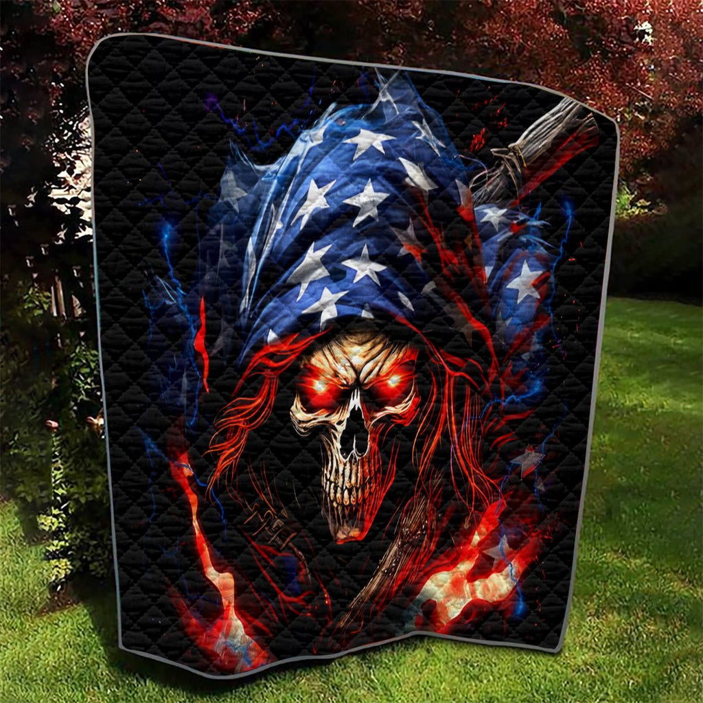 American Skull Quilt One Day I Gonna Fuck It All DT01 - The Mazicc - Single - 130cm x 150cm - Black