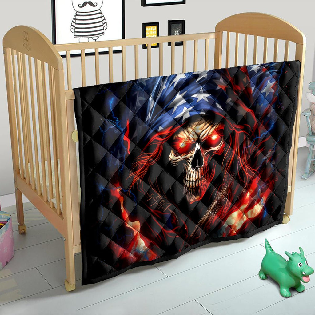 American Skull Quilt One Day I Gonna Fuck It All DT01 - The Mazicc - Single - 130cm x 150cm - Black