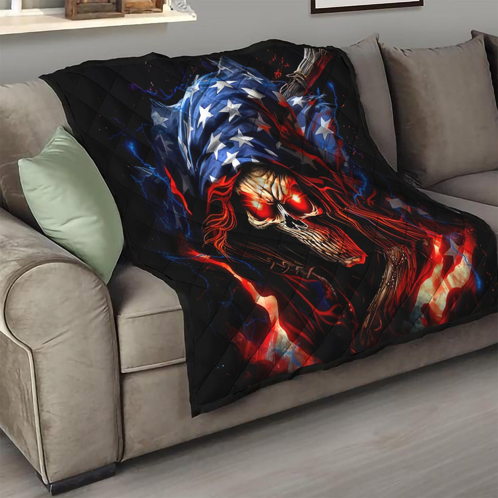 American Skull Quilt One Day I Gonna Fuck It All DT01 - The Mazicc - Single - 130cm x 150cm - Black