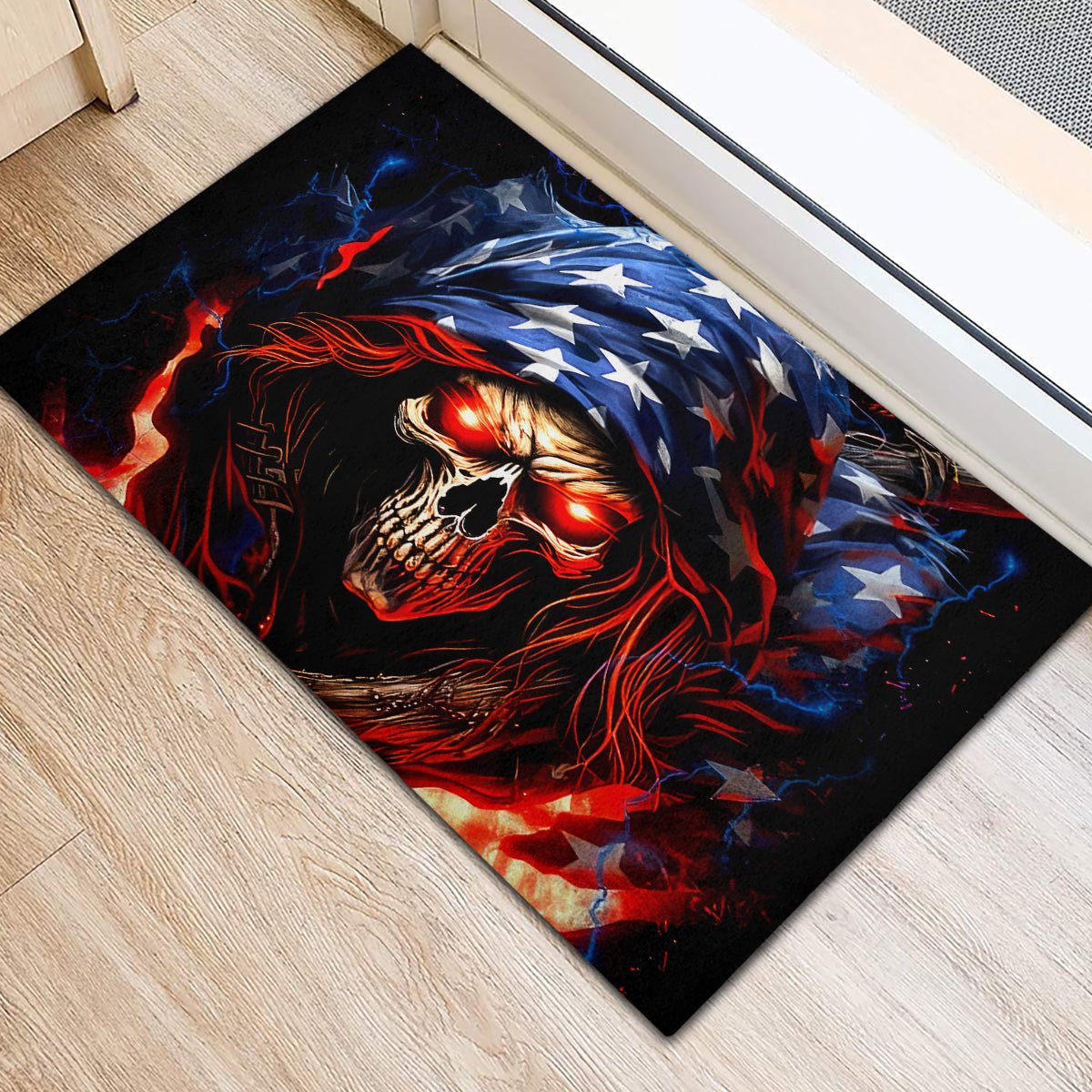 American Skull Rubber Doormat One Day I Gonna Fuck It All DT01 - The Mazicc - S - 40cm x 60cm - Black