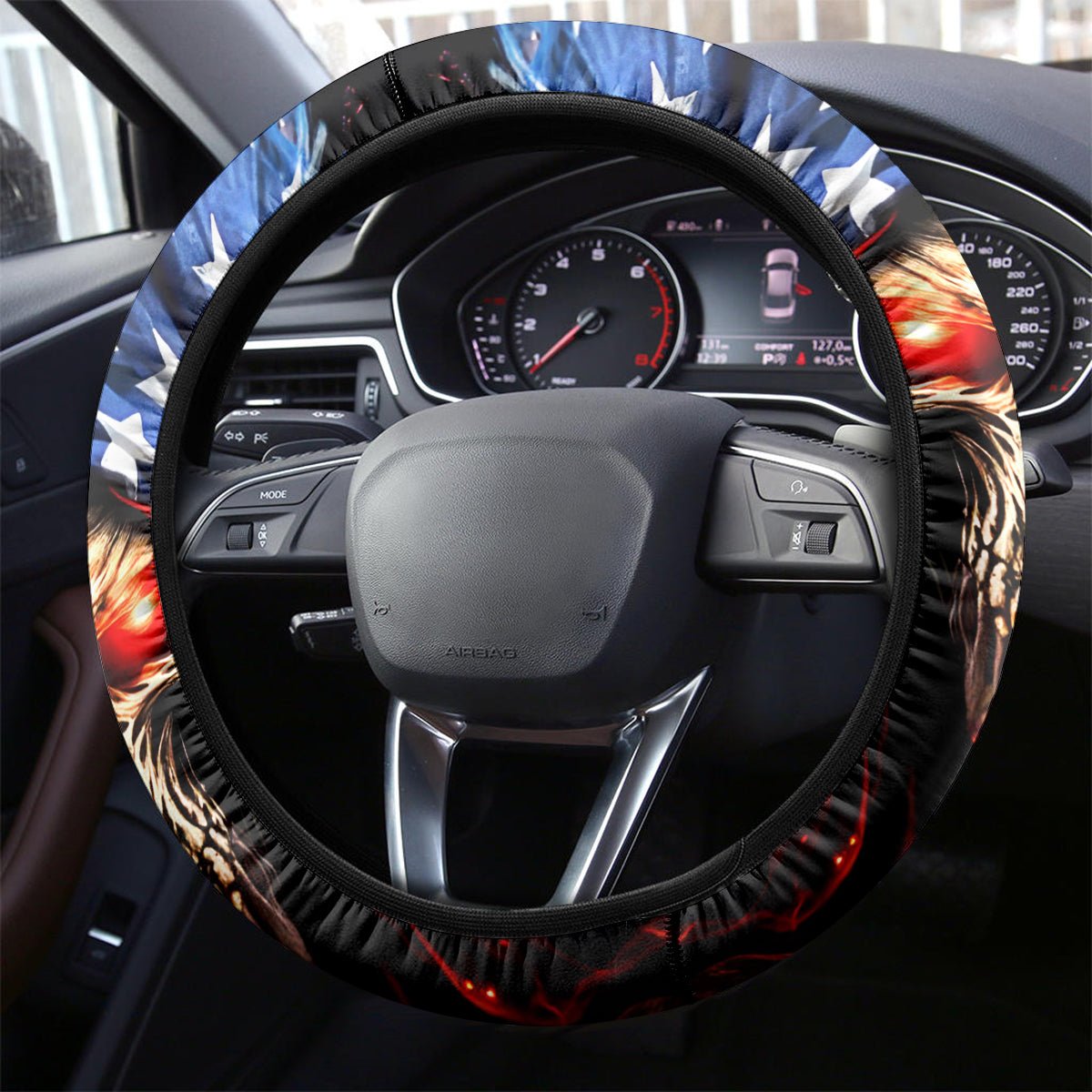 American Skull Steering Wheel Cover One Day I Gonna Fuck It All DT01 - The Mazicc - Universal Fit - Black -