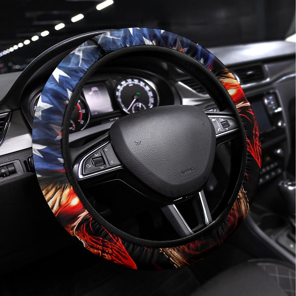 American Skull Steering Wheel Cover One Day I Gonna Fuck It All DT01 - The Mazicc - Universal Fit - Black -