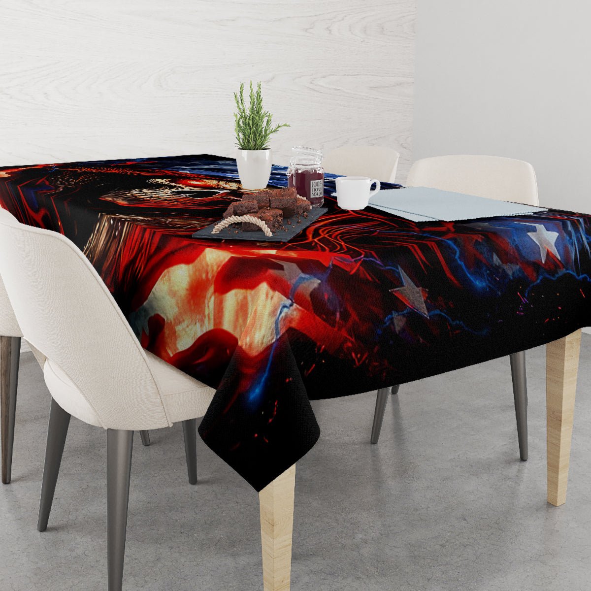 American Skull Tablecloth One Day I Gonna Fuck It All DT01 - The Mazicc - S - 90 x 90 cm - Black