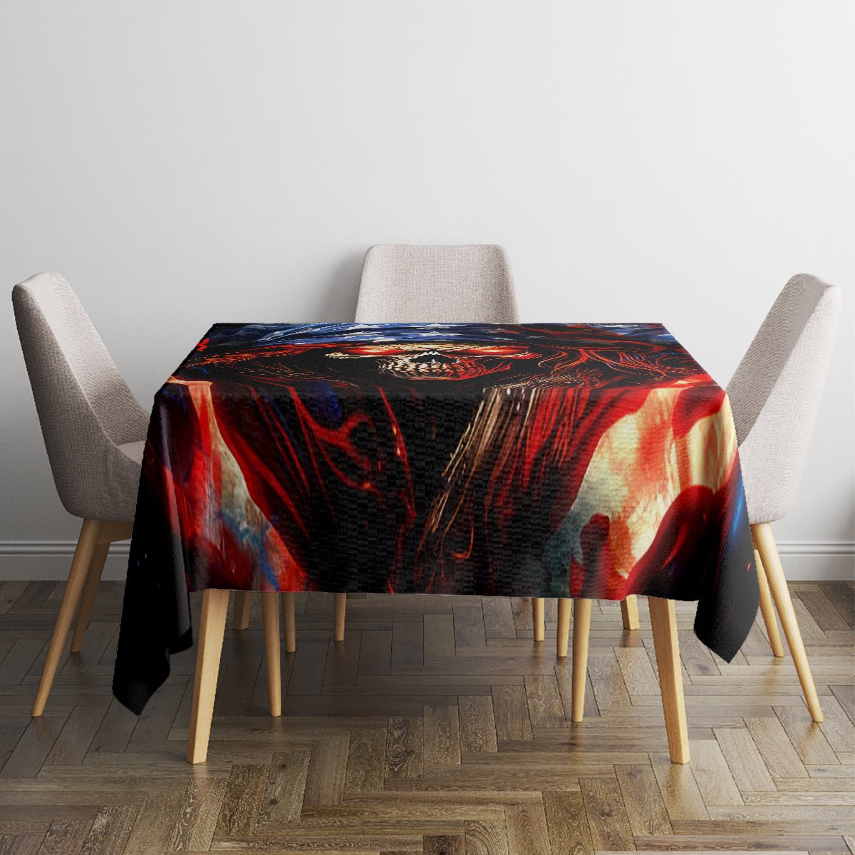 American Skull Tablecloth One Day I Gonna Fuck It All DT01 - The Mazicc - S - 90 x 90 cm - Black