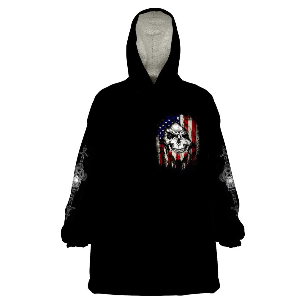 American Skull Wearable Blanket Hoodie Grumpy Old Man Motherfuckers Who Make Me Angry DT01 - The Mazicc - Adult - One Size - Black