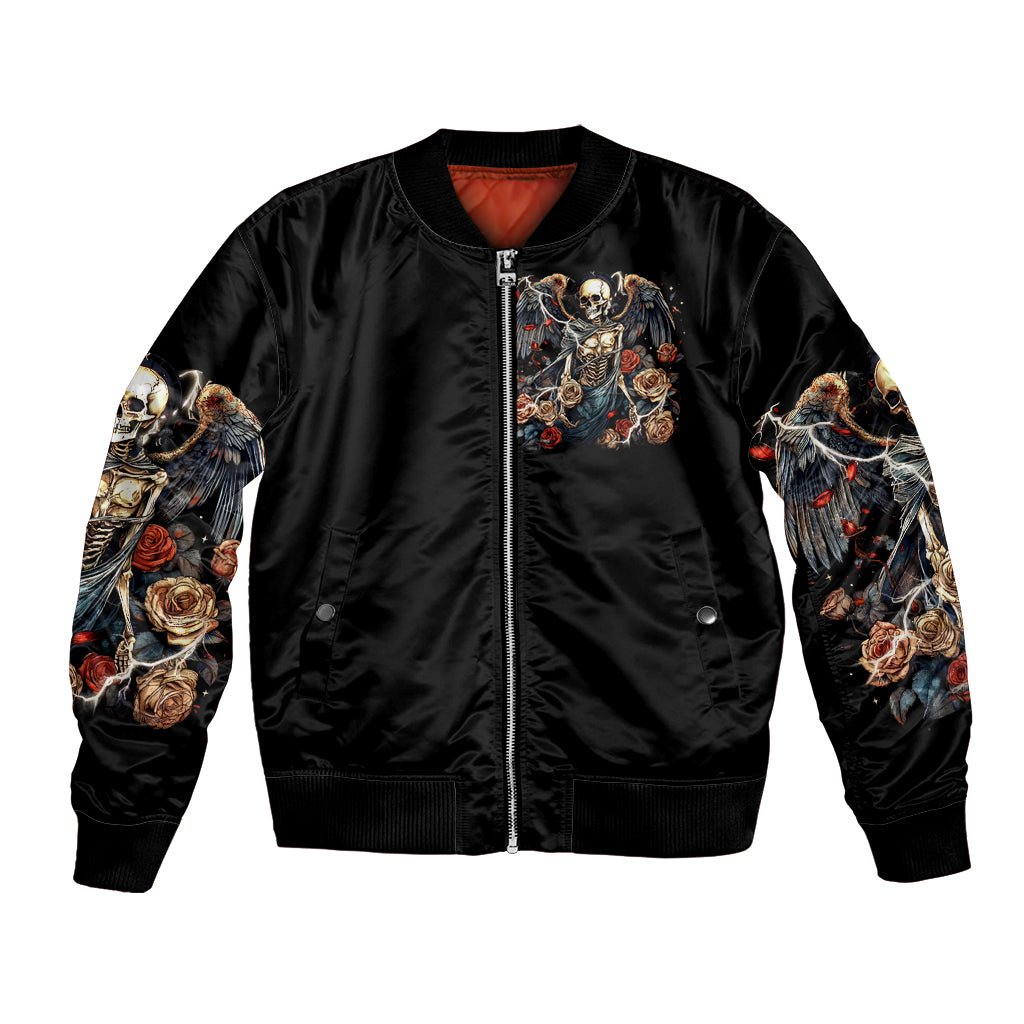 Angel Skull Bomber Jacket Sometimes An Angel Sometimes A Hellraiser DT01 - The Mazicc - Unisex - S - Black
