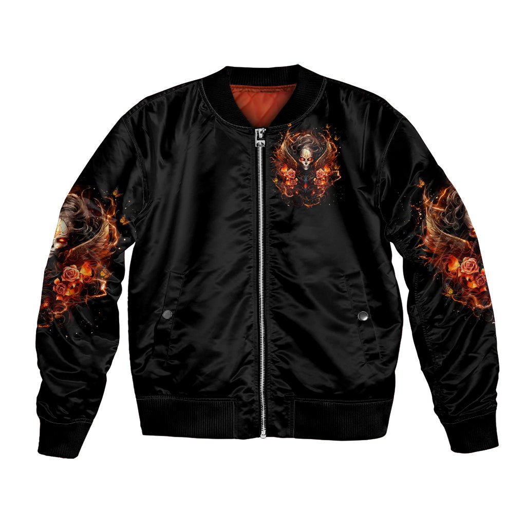 Angel Skull Bomber Jacket Sometimes An Angel Sometimes A Hellrasier DT01 - The Mazicc - Unisex - S - Black