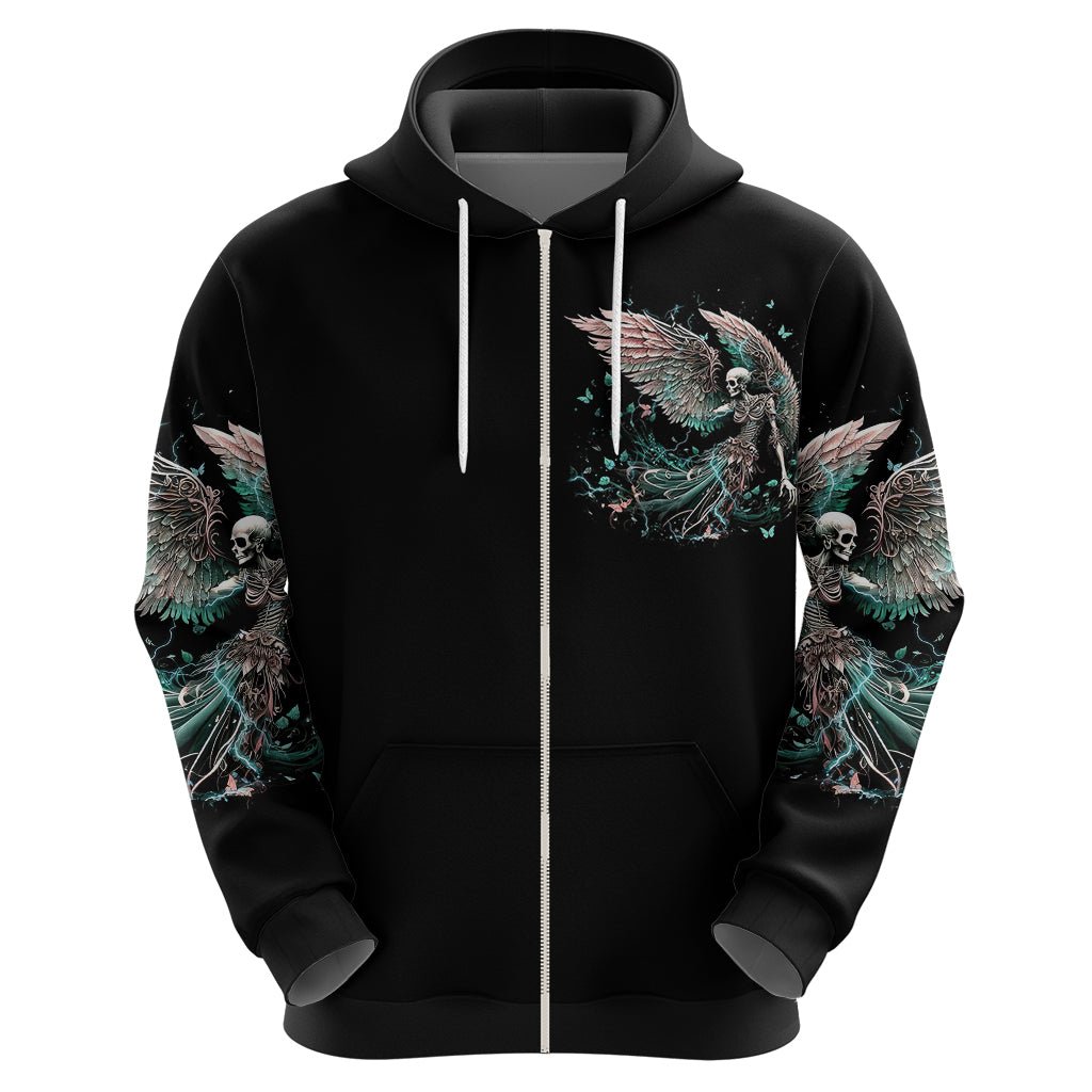 Angel Skull Hoodie She Whispered Back Iam The Storm DT01 - The Mazicc - Pullover Hoodie - S - Black