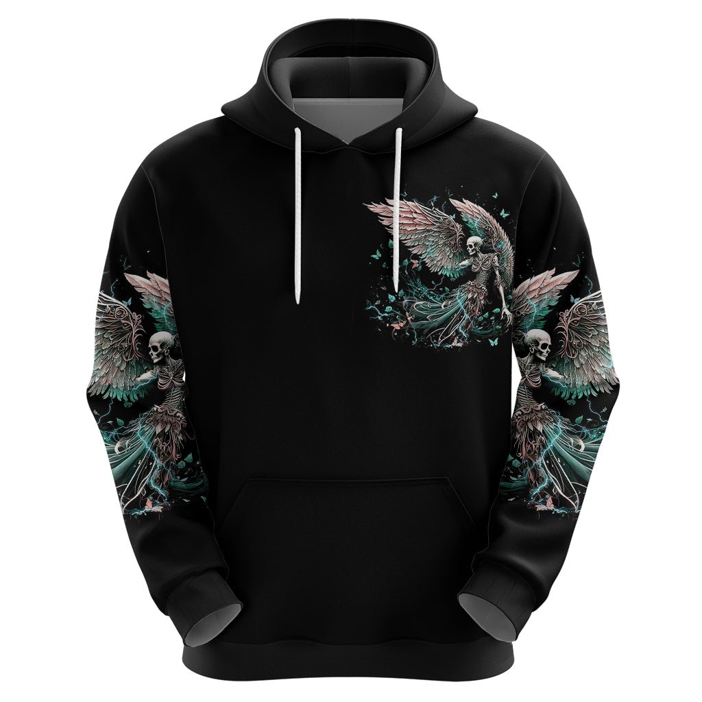 Angel Skull Hoodie She Whispered Back Iam The Storm DT01 - The Mazicc - Pullover Hoodie - S - Black