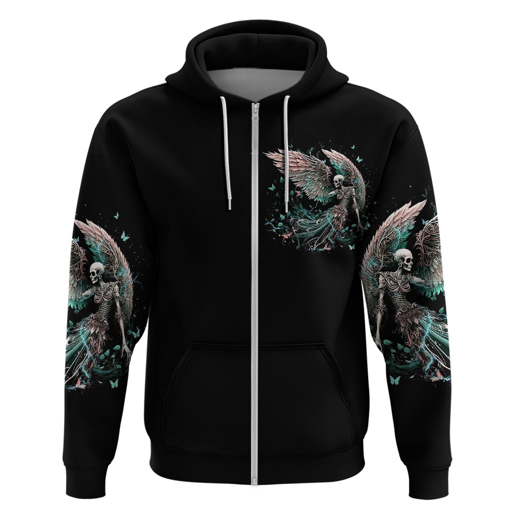 Angel Skull Hoodie She Whispered Back Iam The Storm DT01 - The Mazicc - Pullover Hoodie - S - Black