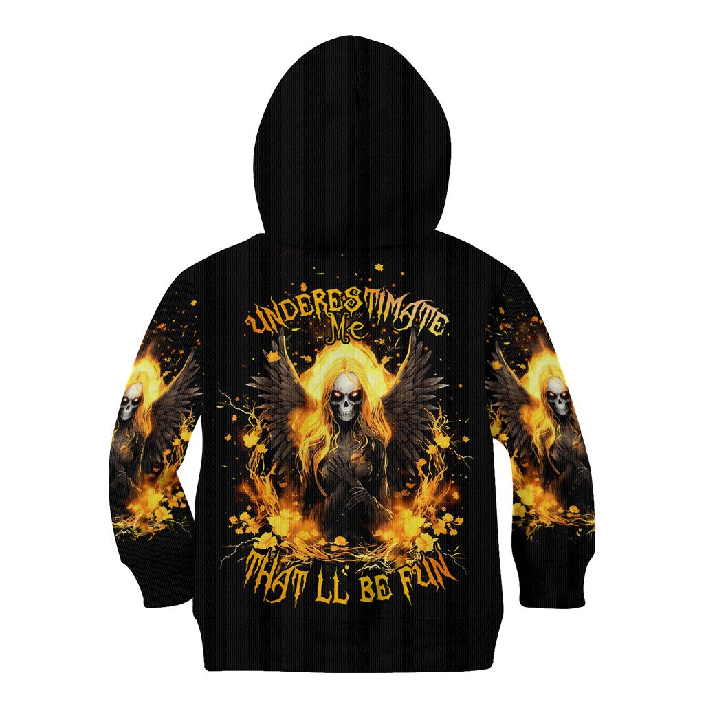 Angel Skull Kid Hoodie Underestimate Me That 'll Be Fun DT01 - The Mazicc - Hoodie - Toddler 2T - Black