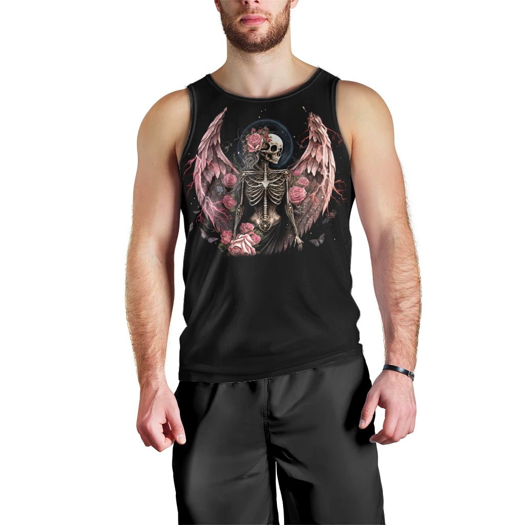 Angel Skull Men Tank Top She Whispered Back Iam The Storm DT01 - The Mazicc - XS - Black -