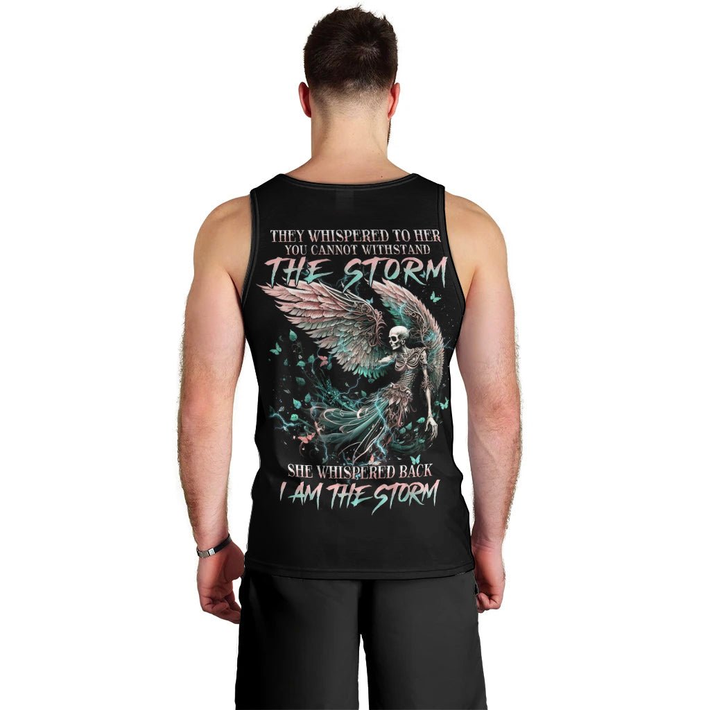 Angel Skull Men Tank Top She Whispered Back Iam The Storm DT01 - The Mazicc - XS - Black -
