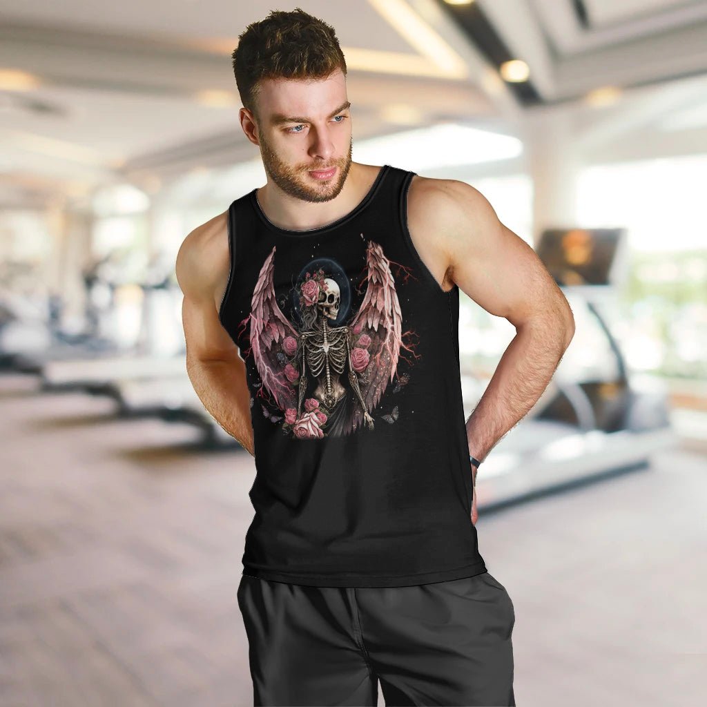 Angel Skull Men Tank Top She Whispered Back Iam The Storm DT01 - The Mazicc - XS - Black -