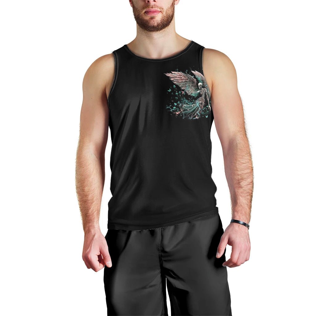 Angel Skull Men Tank Top She Whispered Back Iam The Storm DT01 - The Mazicc - XS - Black -