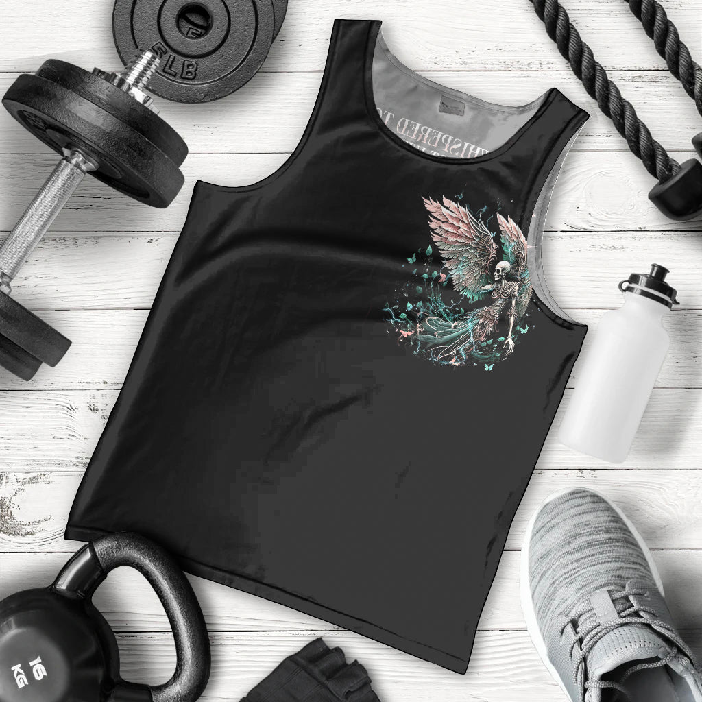 Angel Skull Men Tank Top She Whispered Back Iam The Storm DT01 - The Mazicc - XS - Black -