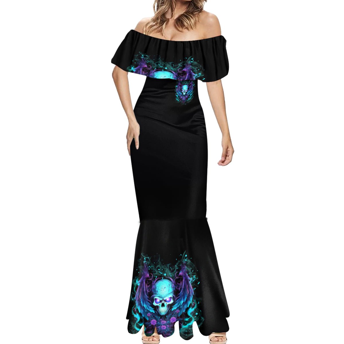 Angel Skull Mermaid Dress I'm Not Anti-Social I'm Just Not User Friendly DT01 - The Mazicc - Women - S - Black