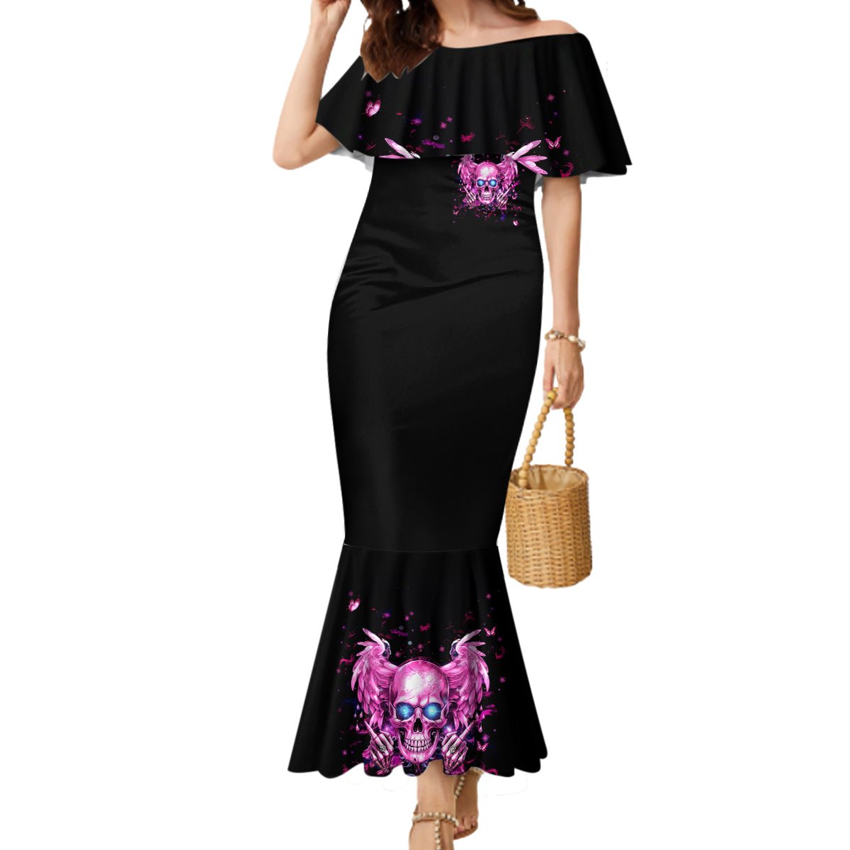 Angel Skull Mermaid Dress The Good Girl In Me Got Tired Of The Bullshit DT01 - The Mazicc - Women - S - Black