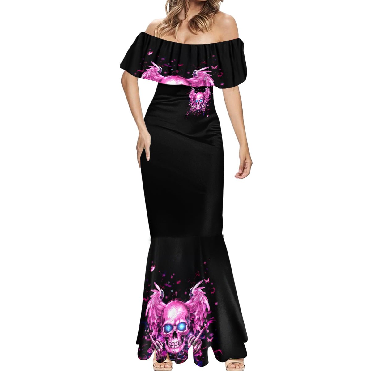 Angel Skull Mermaid Dress The Good Girl In Me Got Tired Of The Bullshit DT01 - The Mazicc - Women - S - Black