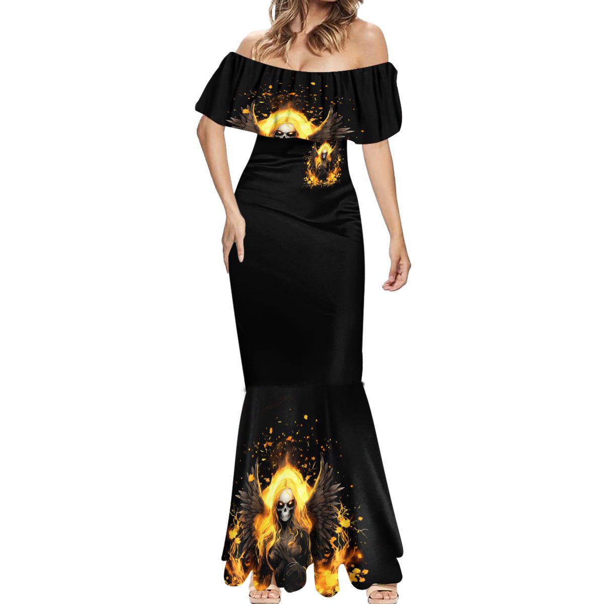 Angel Skull Mermaid Dress Underestimate Me That 'll Be Fun DT01 - The Mazicc - Women - S - Black
