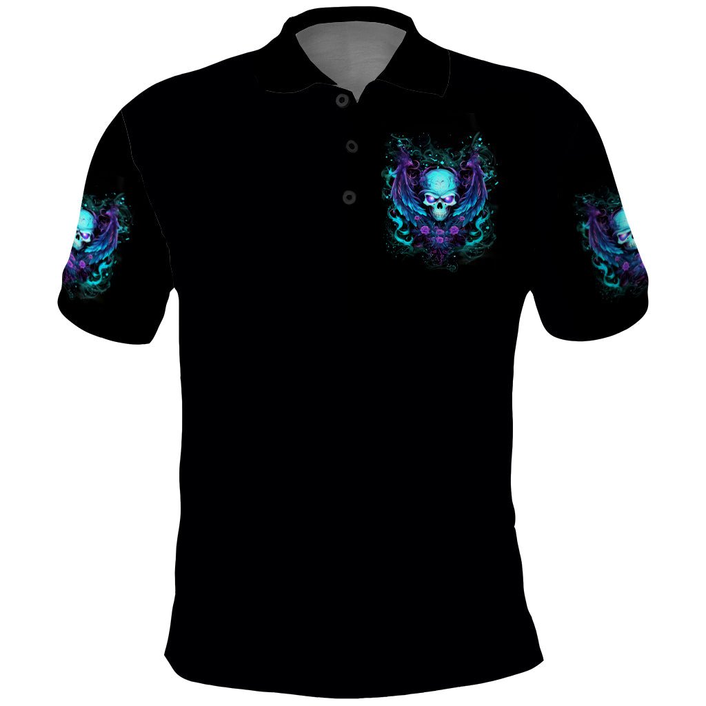 Angel Skull Polo Shirt I'm Not Anti-Social I'm Just Not User Friendly DT01 - The Mazicc - Adult - S - Black