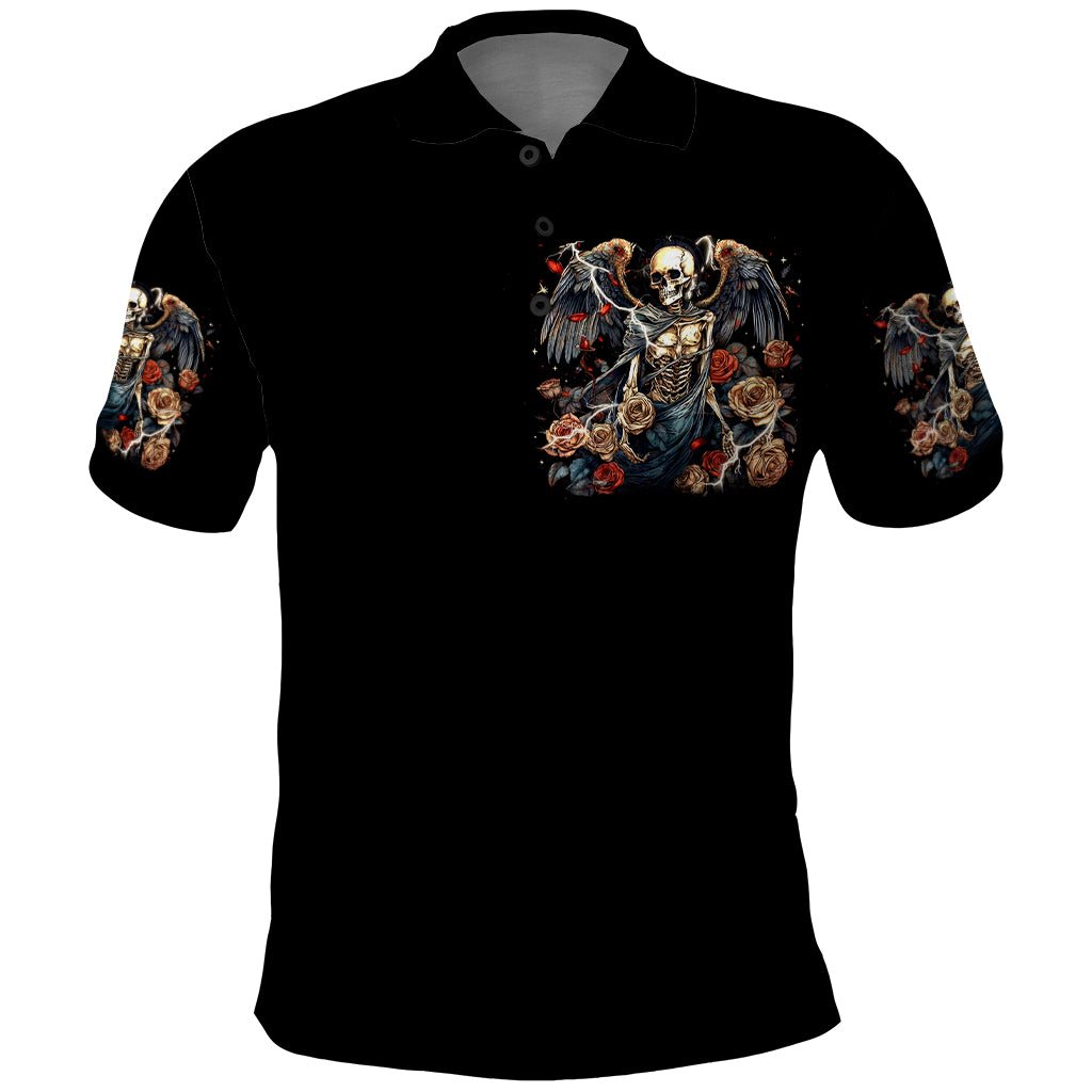 Angel Skull Polo Shirt Sometimes An Angel Sometimes A Hellraiser DT01 - The Mazicc - Adult - S - Black