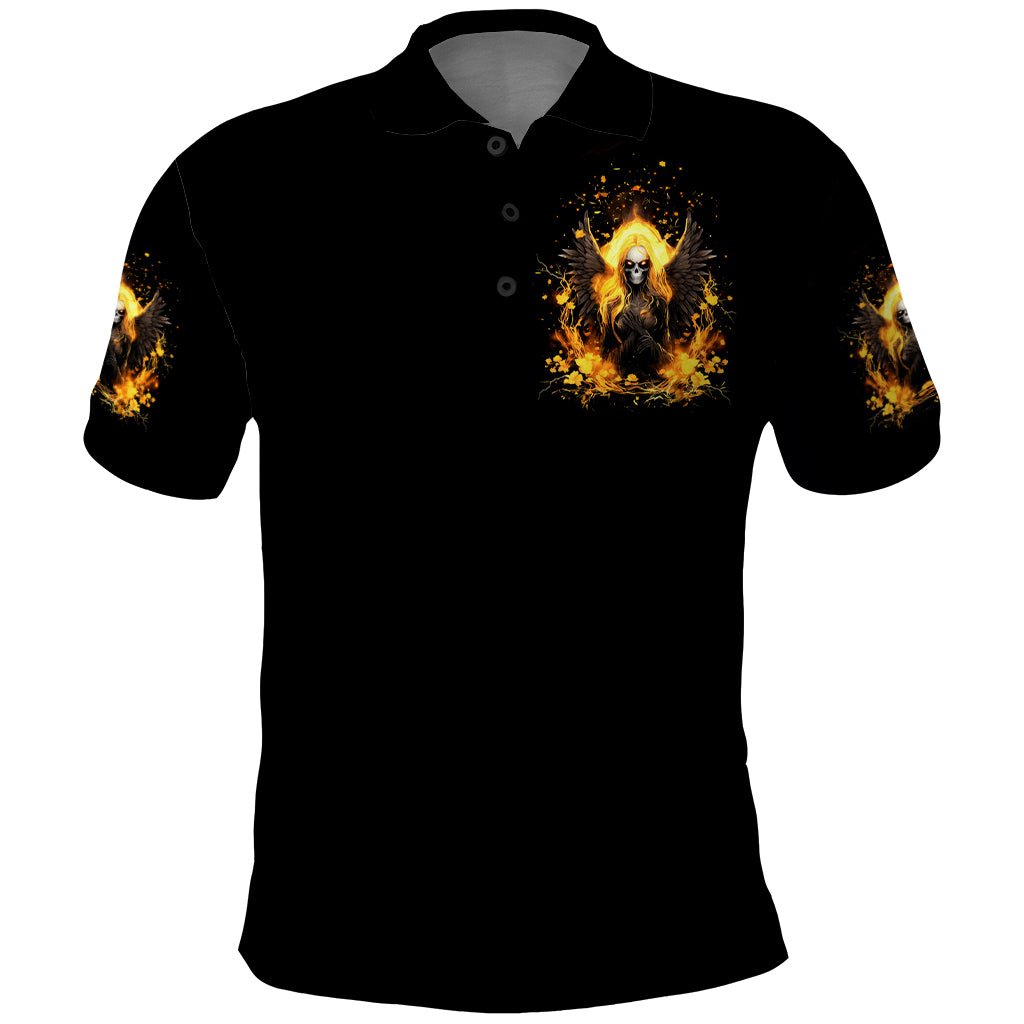 Angel Skull Polo Shirt Underestimate Me That 'll Be Fun DT01 - The Mazicc - Adult - S - Black