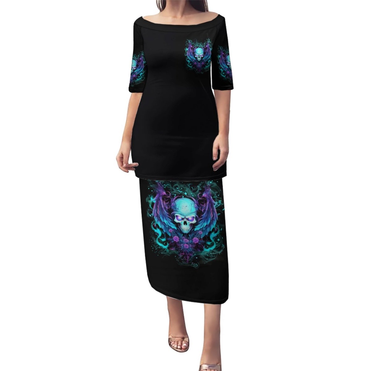 Angel Skull Puletasi I'm Not Anti-Social I'm Just Not User Friendly DT01 - The Mazicc - Long Dress - S - Black