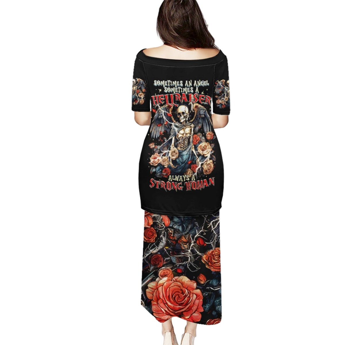 Angel Skull Puletasi Sometimes An Angel Sometimes A Hellraiser DT01 - The Mazicc - Long Dress - S - Black