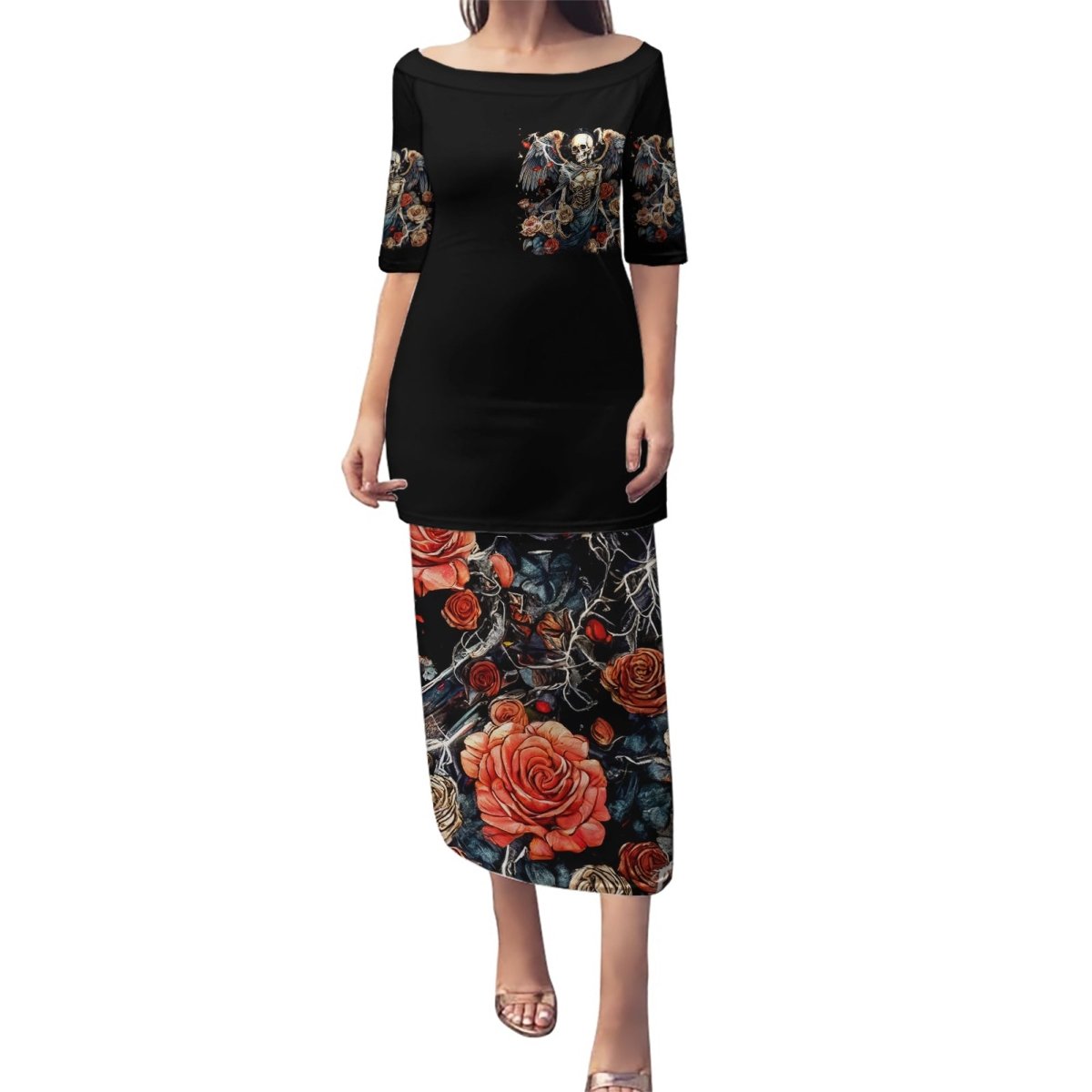 Angel Skull Puletasi Sometimes An Angel Sometimes A Hellraiser DT01 - The Mazicc - Long Dress - S - Black