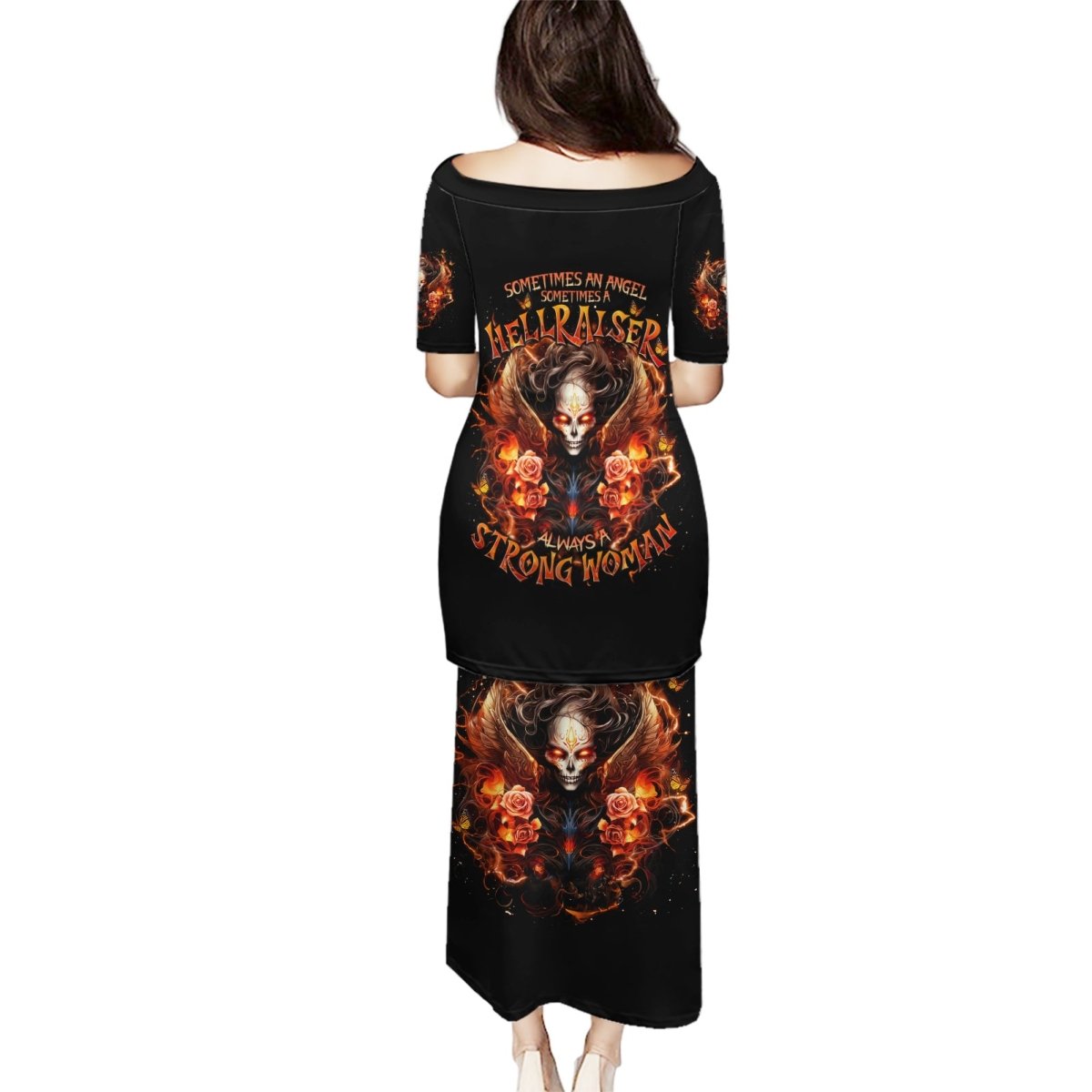 Angel Skull Puletasi Sometimes An Angel Sometimes A Hellrasier DT01 - The Mazicc - Long Dress - S - Black