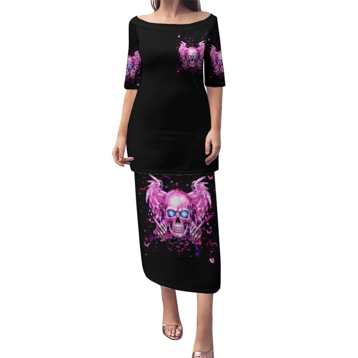 Angel Skull Puletasi The Good Girl In Me Got Tired Of The Bullshit DT01 - The Mazicc - Long Dress - S - Black