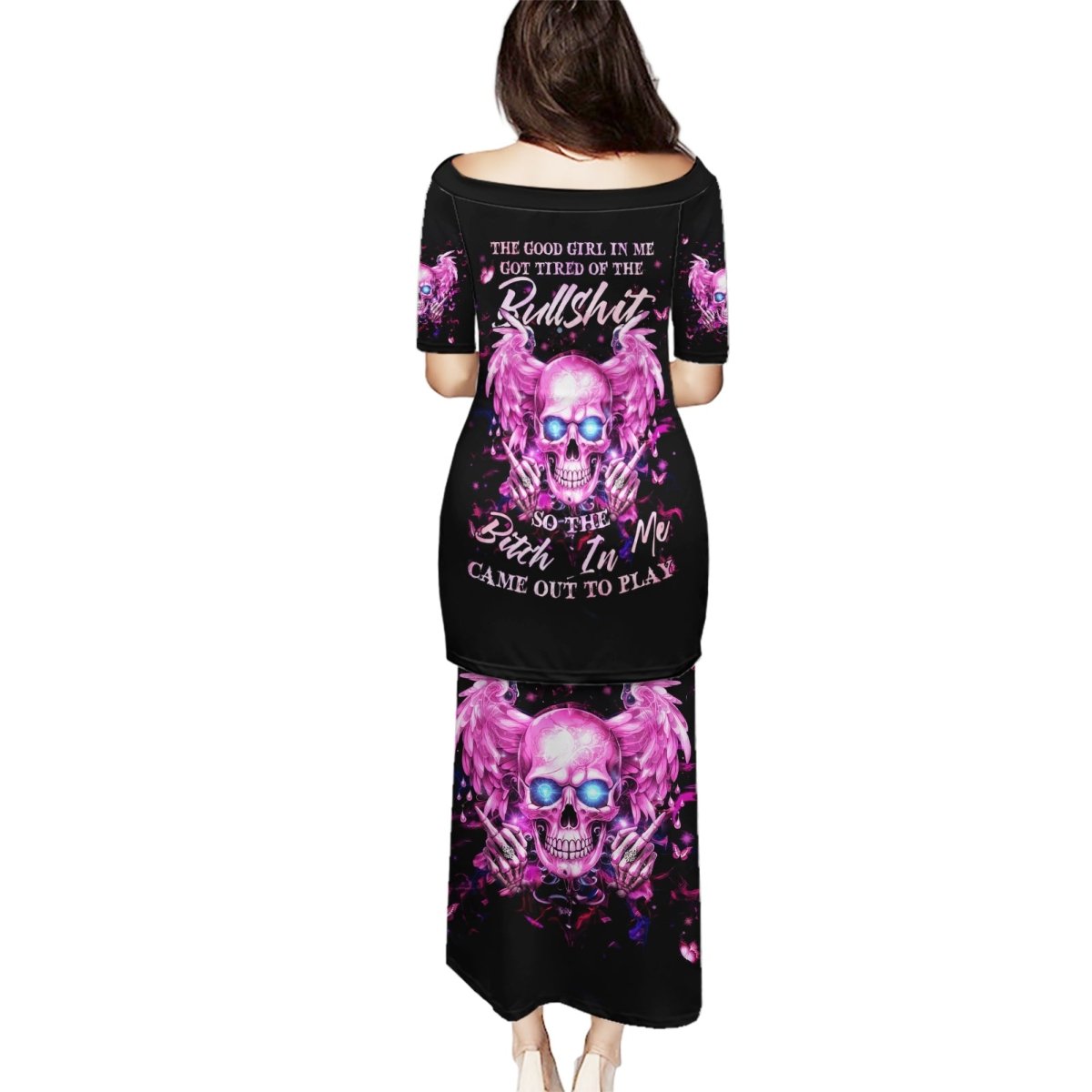 Angel Skull Puletasi The Good Girl In Me Got Tired Of The Bullshit DT01 - The Mazicc - Long Dress - S - Black