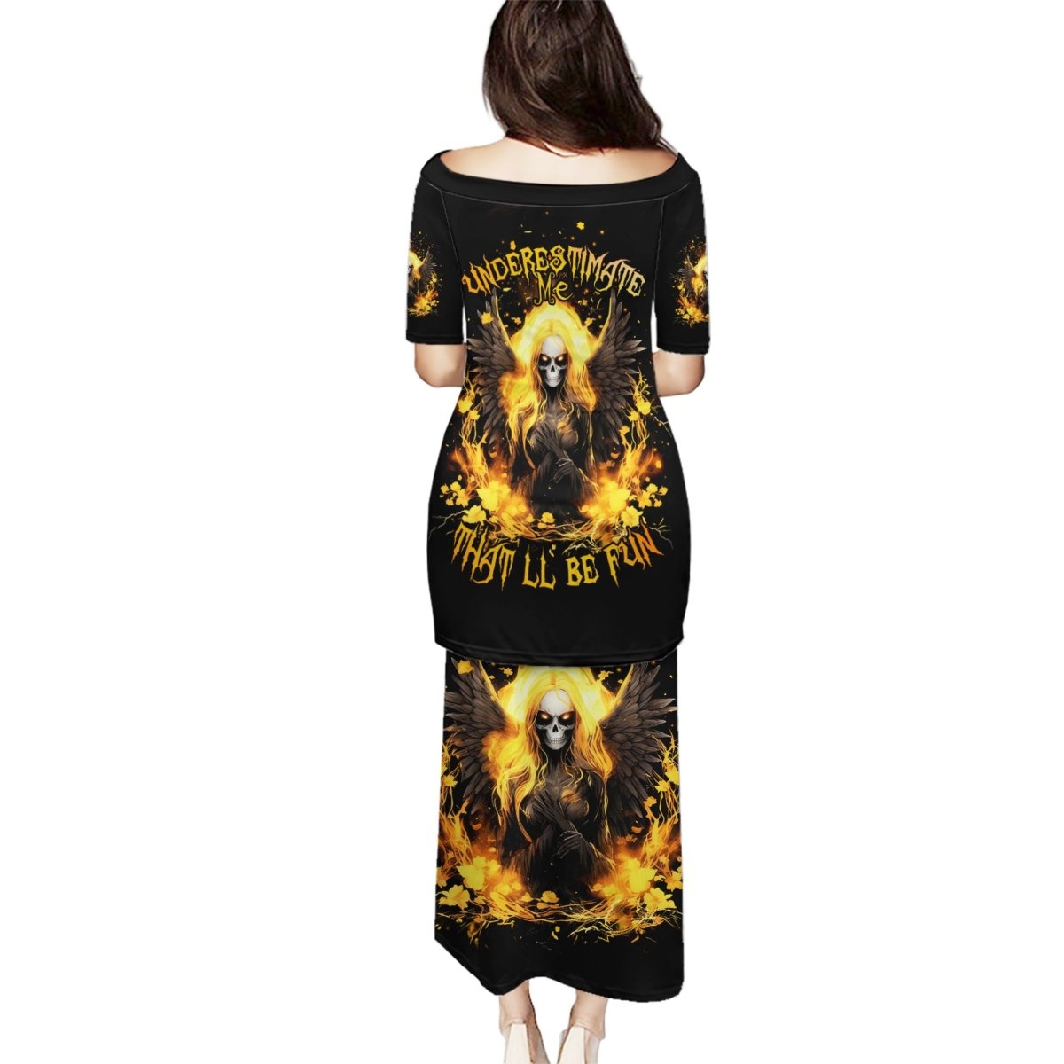 Angel Skull Puletasi Underestimate Me That 'll Be Fun DT01 - The Mazicc - Long Dress - S - Black