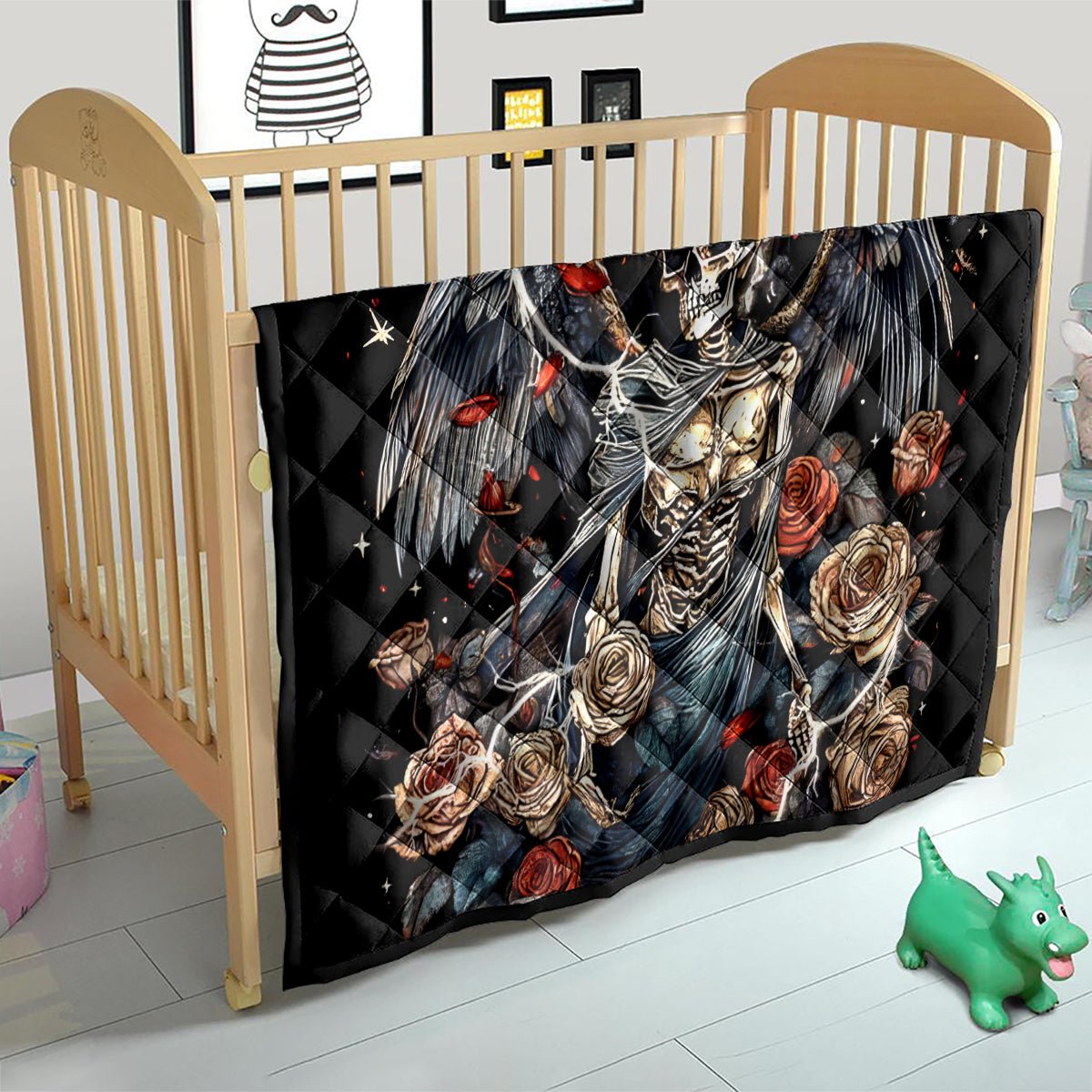 Angel Skull Quilt Sometimes An Angel Sometimes A Hellraiser DT01 - The Mazicc - Single - 130cm x 150cm - Black